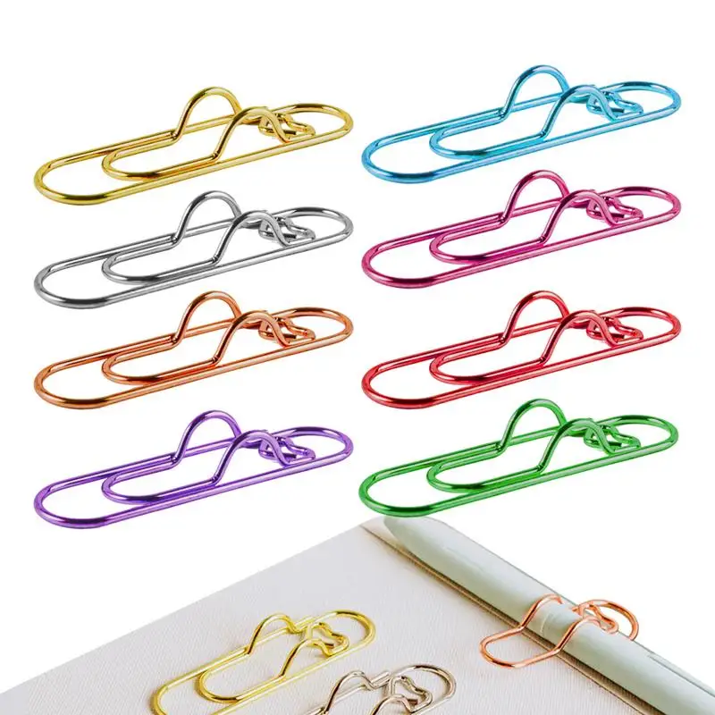 Metal Pen Clip Holder Book Pen Holder Clips School Supplies Paperclip Lightweight Holders Suitable For Daily Study Work paper clips pen clips