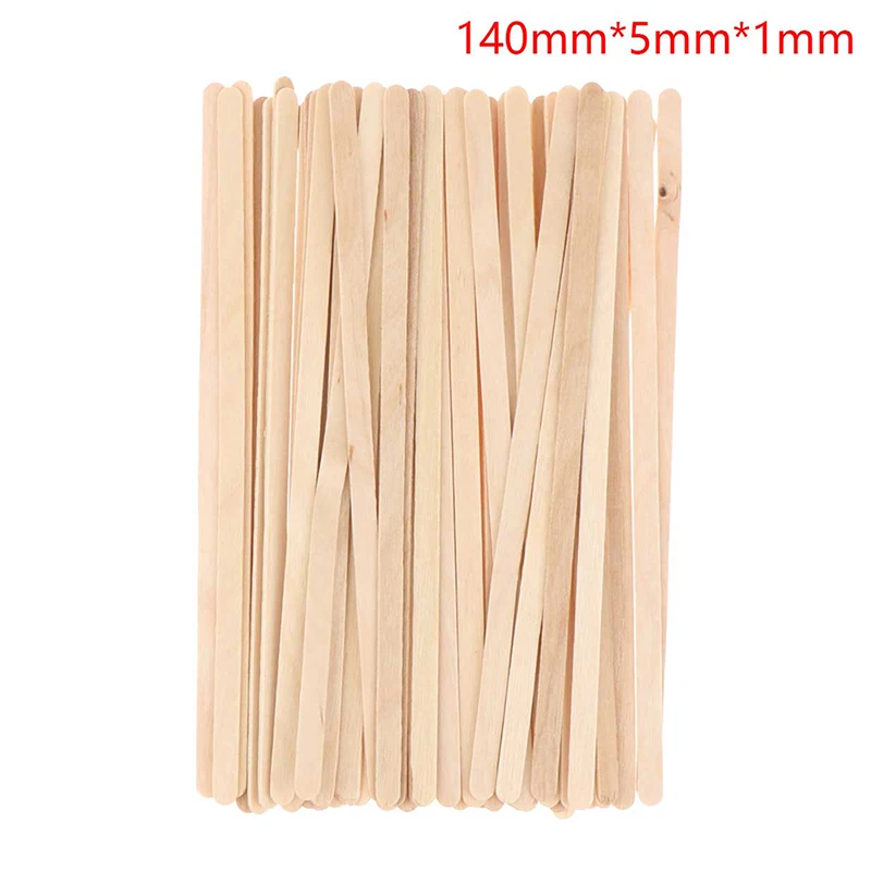 

50Pcs Disposable Wooden Coffee Stirrers Hot Cold Drinking Stir Beverage Stir Sticks Biodegradable Kitchen Utensils Bar Cafe Use