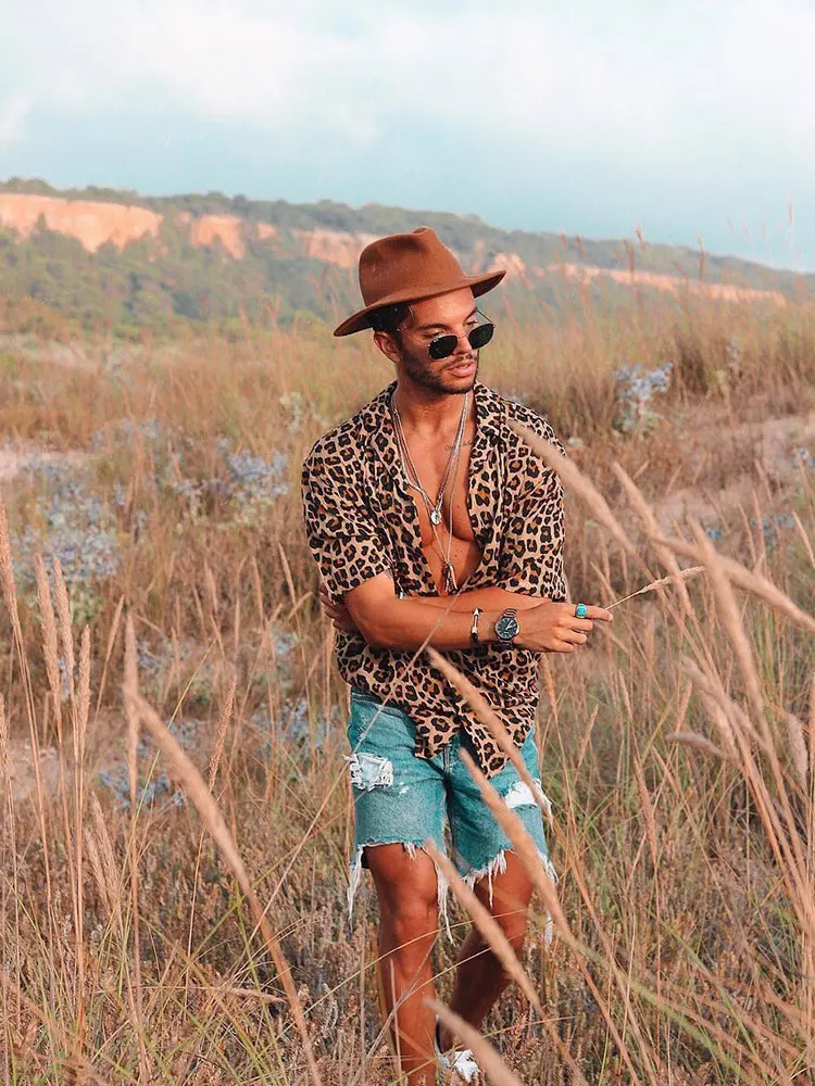 2024 Fashion Trend 3d Leopard Print Shirts Men Hawaiian Loose Breathable Clothes Hip Hop Streetwear 3