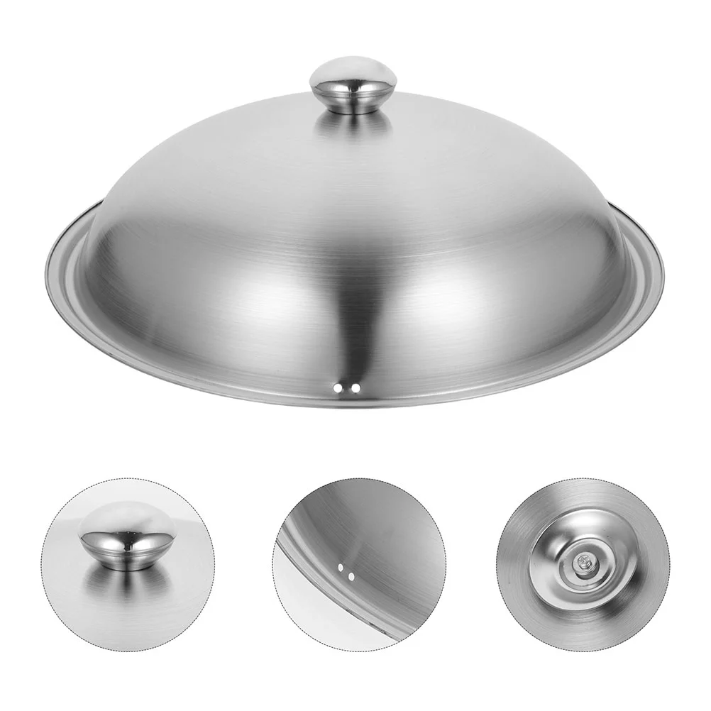 

Stainless Steel Pot Lid Metal for Pots Household and Pans Washable Lids Flat Skillet
