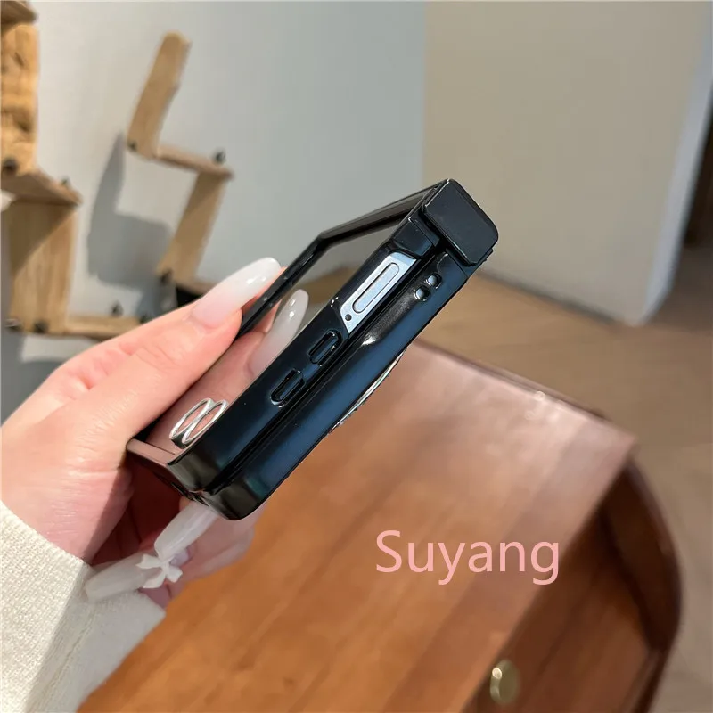 Magnetic Phone Case With Makeup Mirror For Samsung Galaxy Z Flip_voghion.com