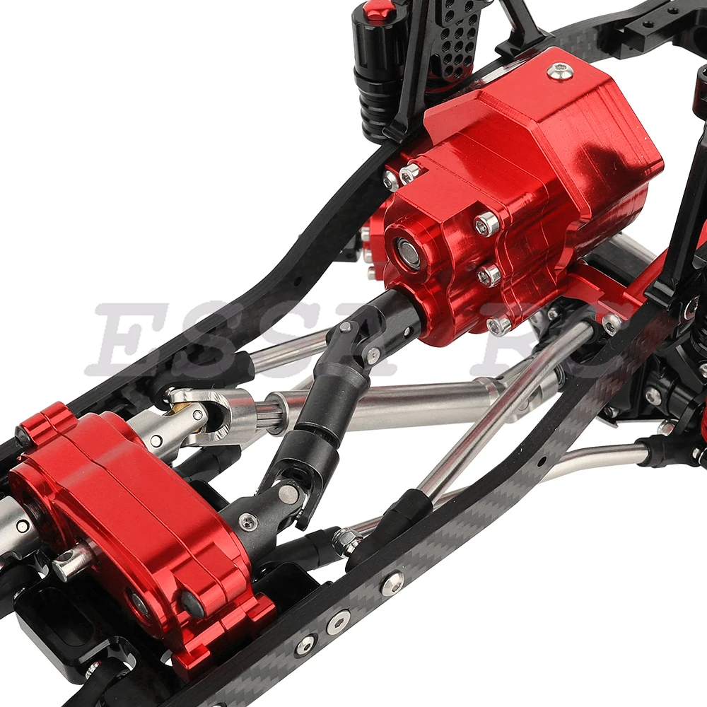 1/10 SCX10 II Carbon Fiber Chassis Rail Metal Frame RC Model Simulation Climbing Upgrade Car Refit Kit Parts with Portal Axles 2