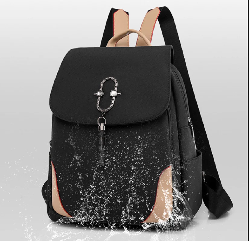 New Women Fashion Tassels Waterproof Oxford Backpack Large Capacity Shoulder Bags Student School Bag Ladies Travel Bagpack