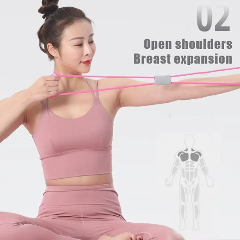 Women's Fitness Resistance Bands - Yoga & Exercise Rubber Pull Rope for Stretching & Strength Training