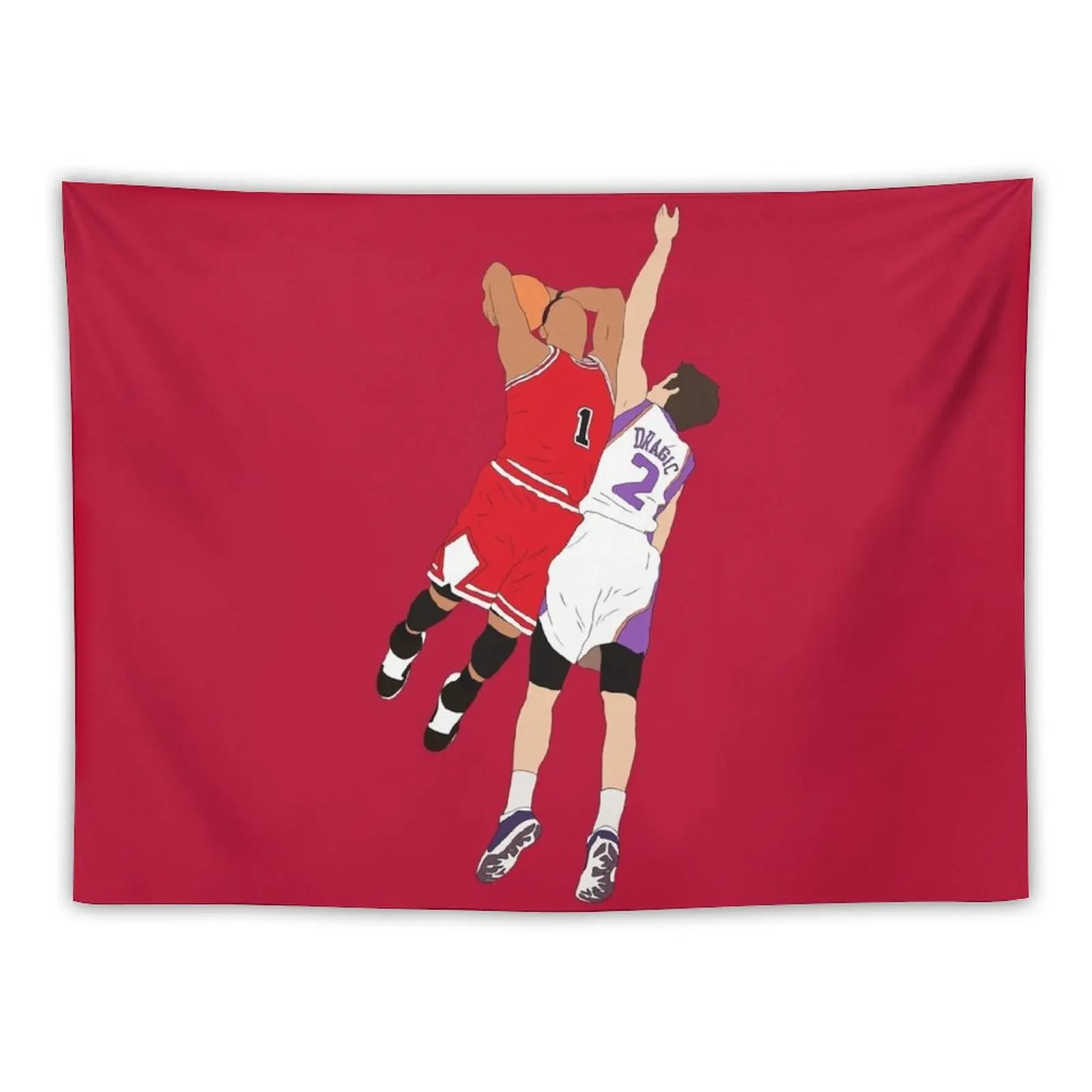 Nuovo Derrick Rose Dunk Su Goran Dragic Arazzo Arazzo Personalizzato Decorazione Estetica Decorazione Esterna