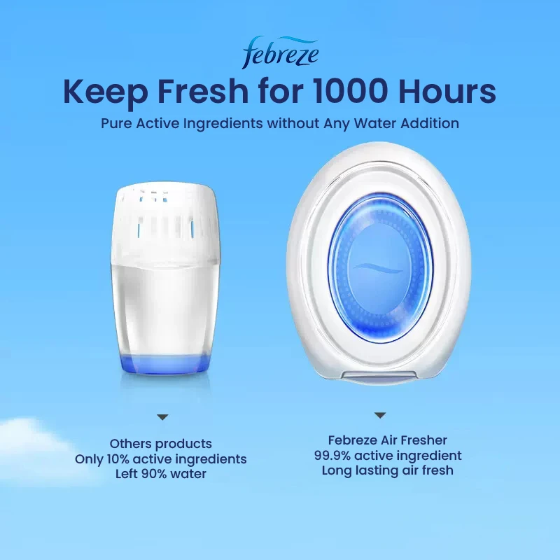 Original Febreze Small Space Air Fresher Odor Eliminator Toilet Deodorant Light Fragrance Remove Bad Odor Home Office Use