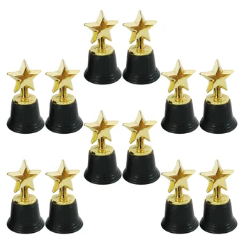 12 Pcs Star Trophy Exquisite Sports Multi-function Delicate Compact Children Award Plastic Small Prize