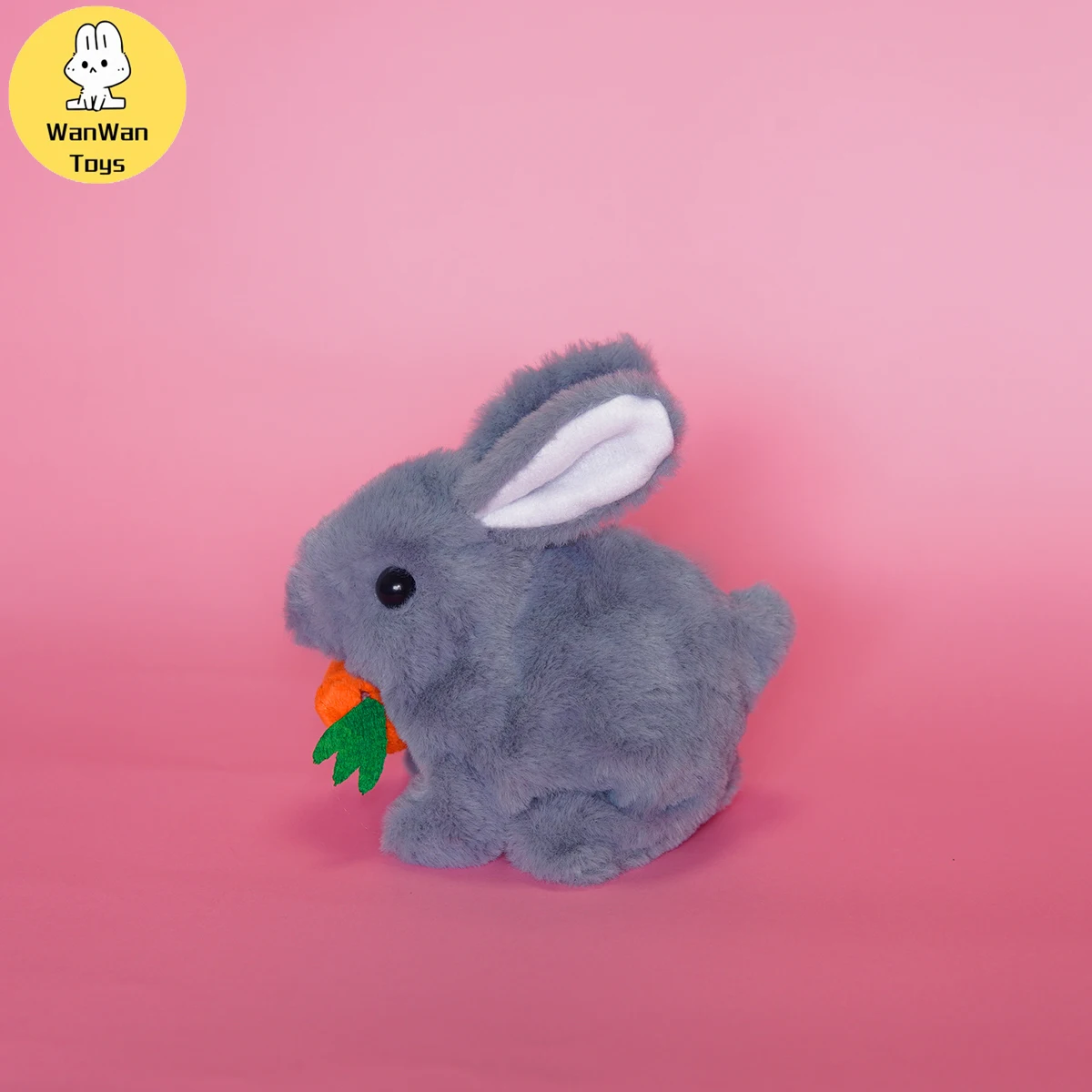 WanWan Toys Electric Plush Toy Rabbit Carrot Rabbit Jumps Screams Cute Children's Toy Birthday Gift Party Decorations