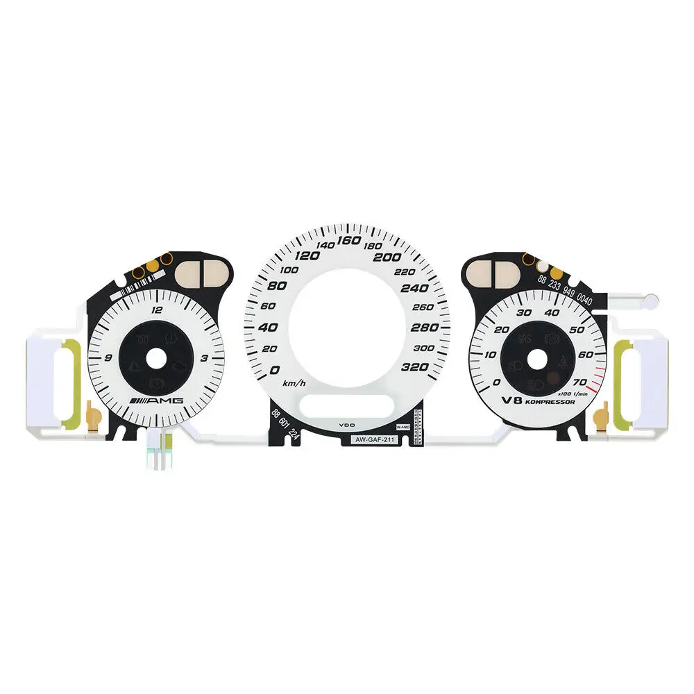 

Gauge Face with EL Cold Light Panel for Mercedes W211 W209 C219 320KM AMG White