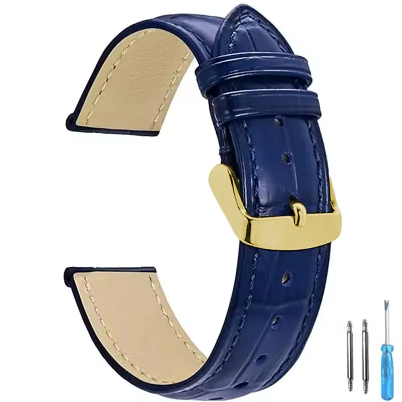 Premium Universal Leather Watch Strap for Men and Women - Elegant Replacement Watchband