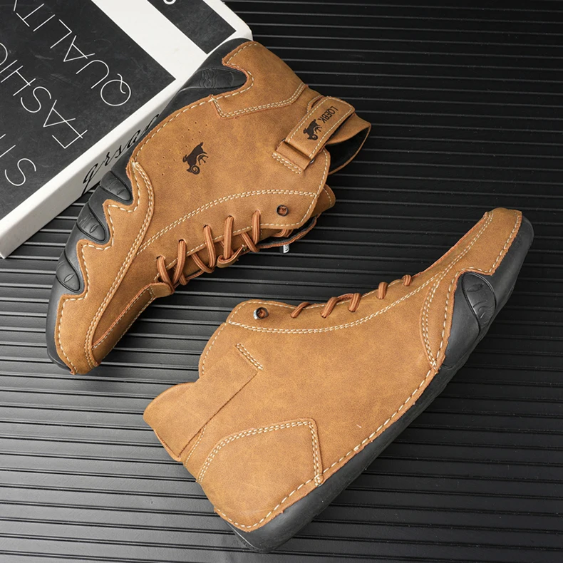 Men's Leather Luxury Ankle Sneakers - true deals club