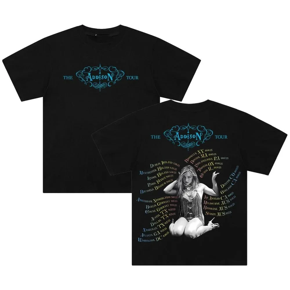 Addison Rae 2025 Tour Merchandise T-Shirt - Fan-Geschenk T-Shirt - Bequem und Lässig für den Täglichen Gebrauch für Männer und Frauen