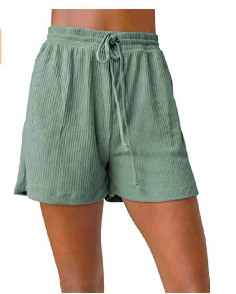 Summer Casual Women's Elastic Drawstring Beach Shorts Multicolor Harajuku Casual Micro Flared Short Plus Size Homewear Female