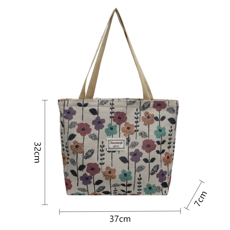 Fashionable Women's Canvas Tote Bag - Spacious & Durable with Zipper Closure, Classic Design