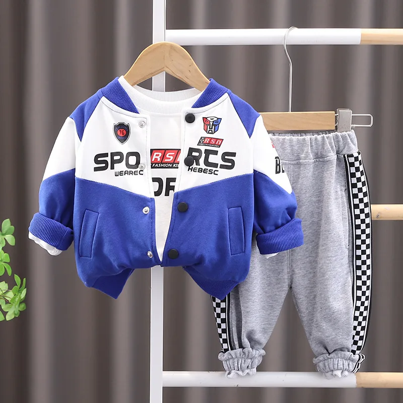 Baby Costume Infant Boy Clothes Luxury Designer Motorcycle Cardigan Jackets + T shirts