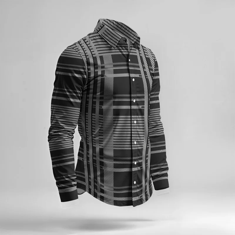 Set di camicie da uomo primavera estate 2025, stampate, alla moda, semplici, in due pezzi, a maniche lunghe, stile urbano di alta qualità_voghion.com