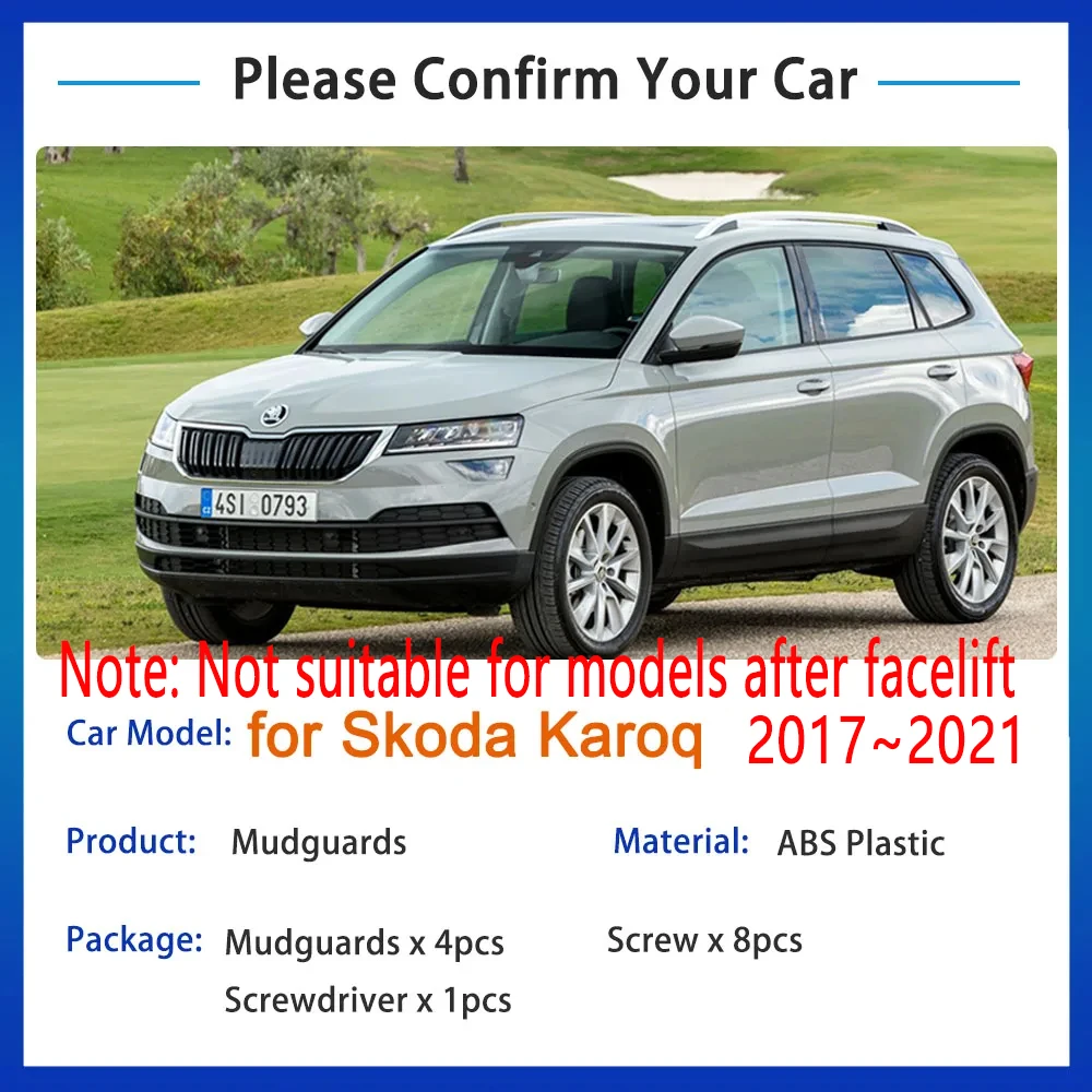 Car Mudguards For Skoda Karoq 2021 Accessories 2020 NU7 2017 2018 2019 Mud  Flaps Splash Guard Front Rear Fender Car Accessories