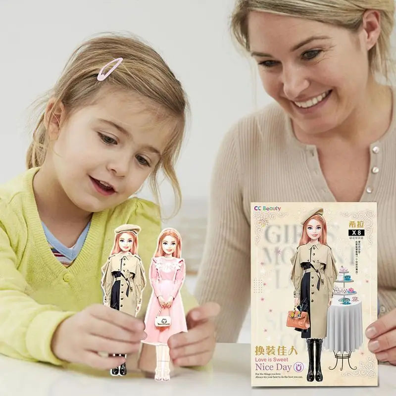 Creative Fashion Magnetic Dress Up Dolls Safe And Harmless Princess Dress Up Doll Set Portable Princess Paper Doll Gift