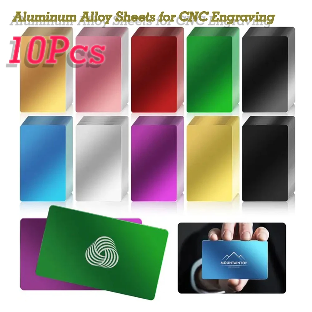 Lot de 50 Cartes de Visite en Aluminium pour gravure (Différentes coul