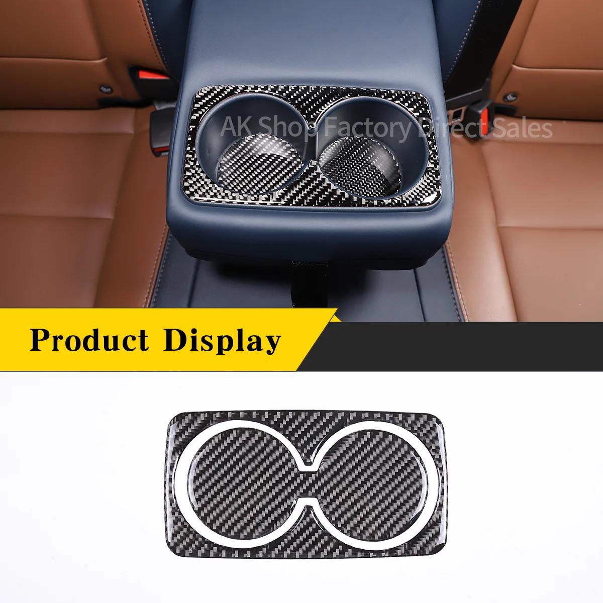 

For Ford Maverick 2022 Soft Carbon Fiber Car Rear Drain Cup Holder Decorative Panel Sticker Car Interior Accessories 2 Pcs