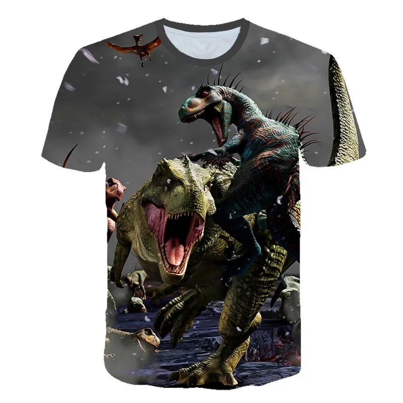 t shirt design Kids Boys Dinosaur T shirts Baby Cartoon 3D Print Short Sleeve Jurassic Park Tops Children Fashion Tshirt 4-14 Years Kids TShirt striped t shirt