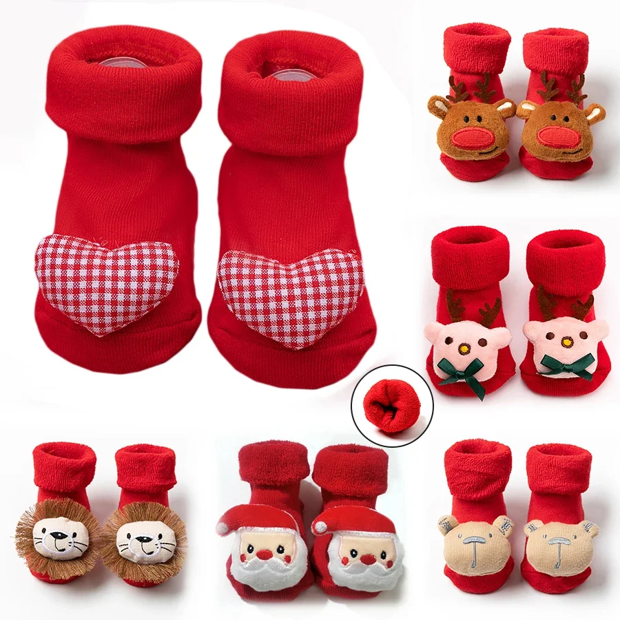 

Christmas Baby Socks Baby Boys Girls Spring Autumn Winter Anti Slip Socks Warm Sock Shoes Infant Newborn Soft Cotton Floor Socks