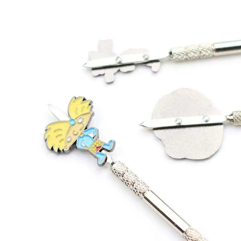 Stainless Steel Powder Spoon Mini Cartoon Pictures Spoon Keychain Tiny Scoops Powder Scooper for Herb Spices Glitter, powder spoon keychain