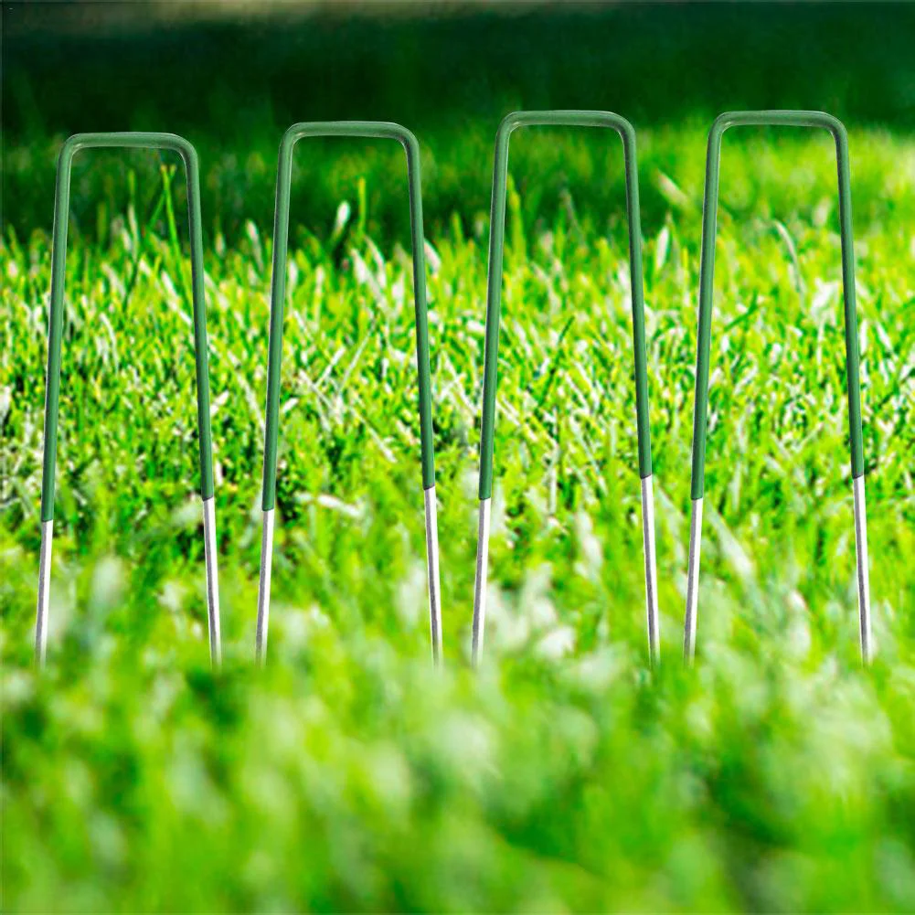 Garden Netting Fixed Pegs Stake U-Shaped Nail Pins Pile Lawn Turf Anti-Bird Mesh Fixing garden staples