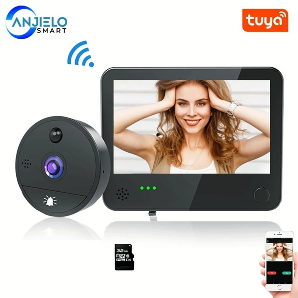 1080P Wi-Fi видео глазок для дверного зрителя Tuya умный дом видео-глаз домофоны