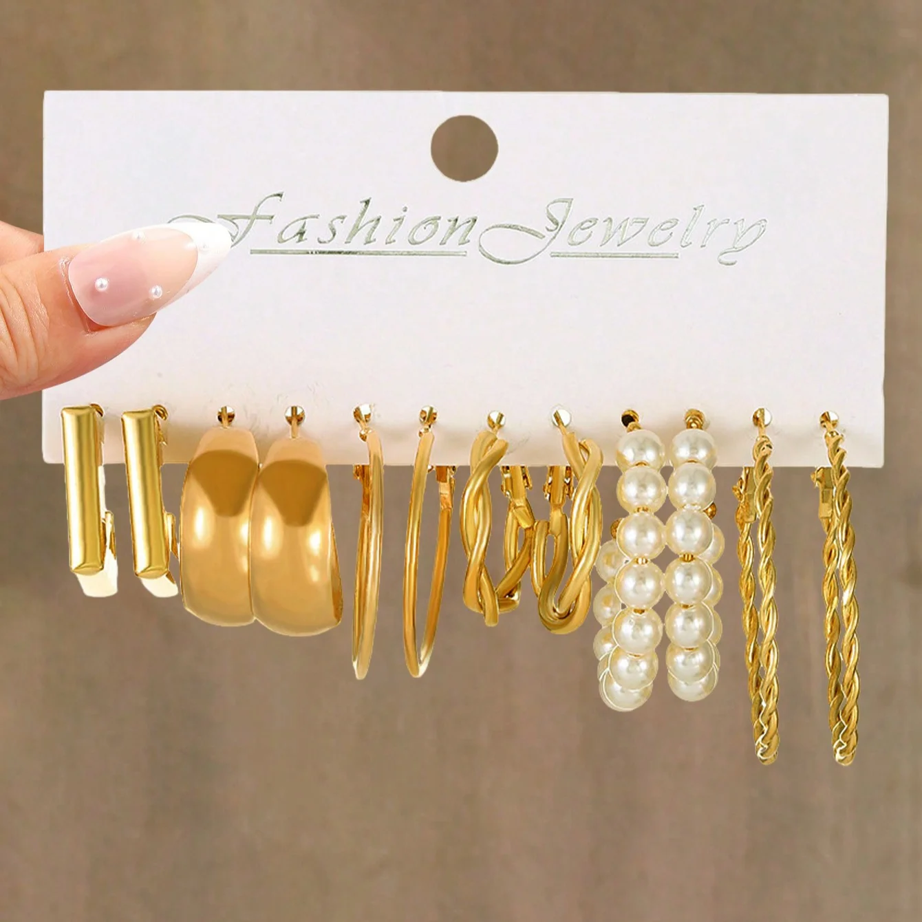 Jewelry Sets Women Earrings 48-12 Pieces Faux Pearl Multi-Layered Wide Twist For Daily Wear