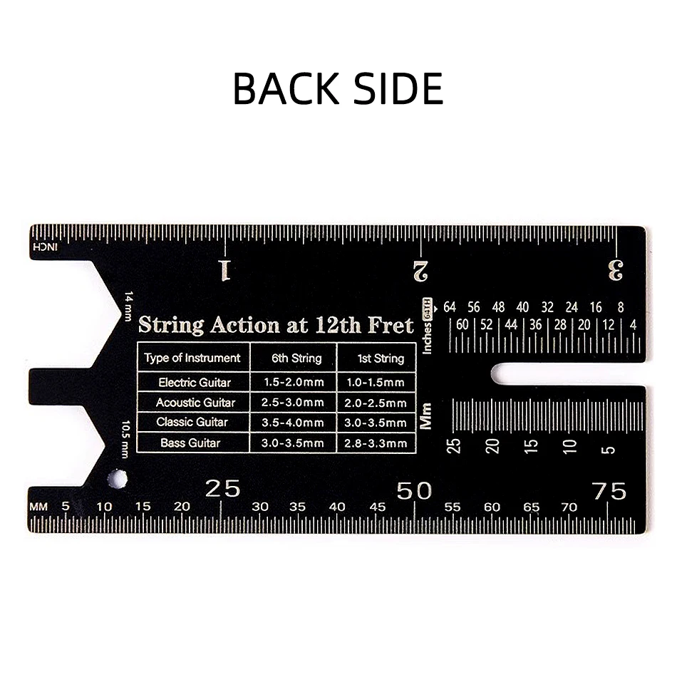 Guitar String Measuring Ruler Made of Metal Tool For Electric Bass Acoustic Guitar Gearlly