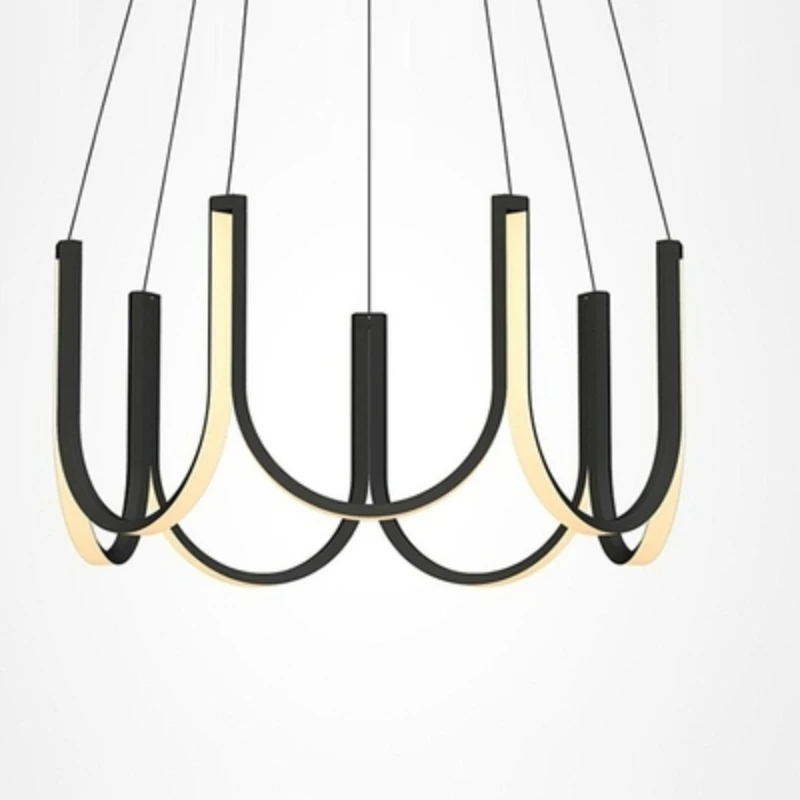 

Indoor Lighting Chandelier Simple U Shaped Chandelier In Living Room Creative Dining Room Bedroom Hanging Lights