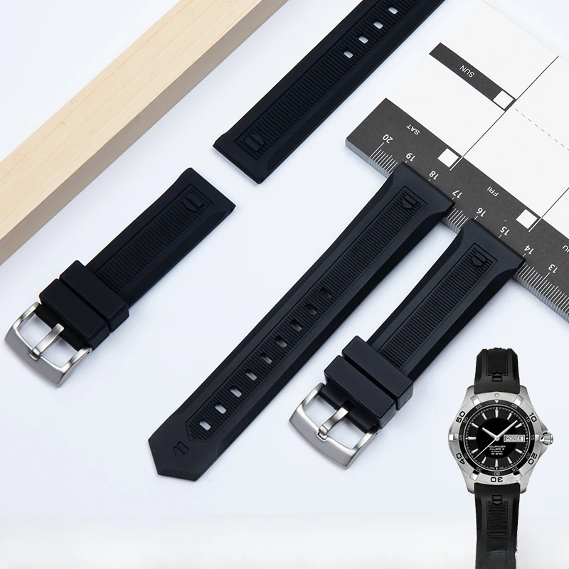 Per Tag Heuer Accessori In Gomma Siliconica 22Mm Diving Series Outdoor Sports Adventure Cinturino Con Fibbia In Acciaio Inossidabile Solido