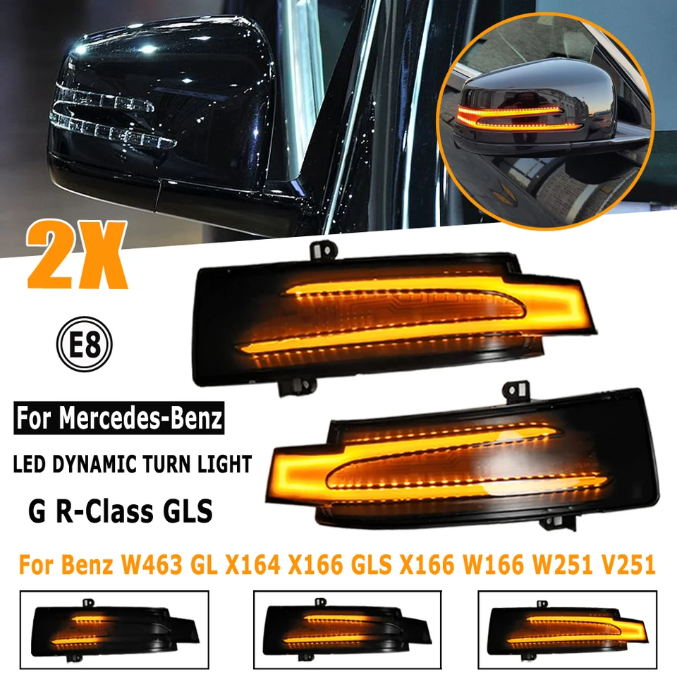Motoforti LED Side Mirror Turn Signal Light For Mercedes Benz C/E/GLC/S/V Class - 1 Pair