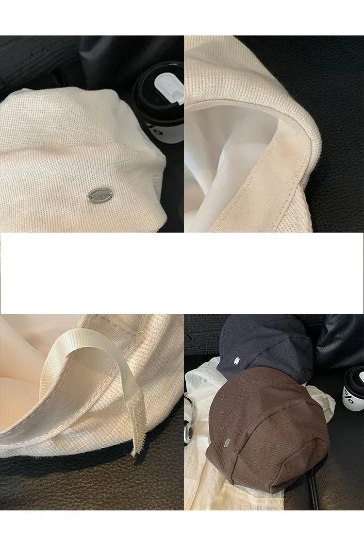 Damen-Baskenmütze mit Wolkenmuster, Verstellbare Weiche Vintage-Baseballkappe im Lazy-Style, Schwarze Malermütze für Frauen, Flache Casual-Kappe – Detail 2