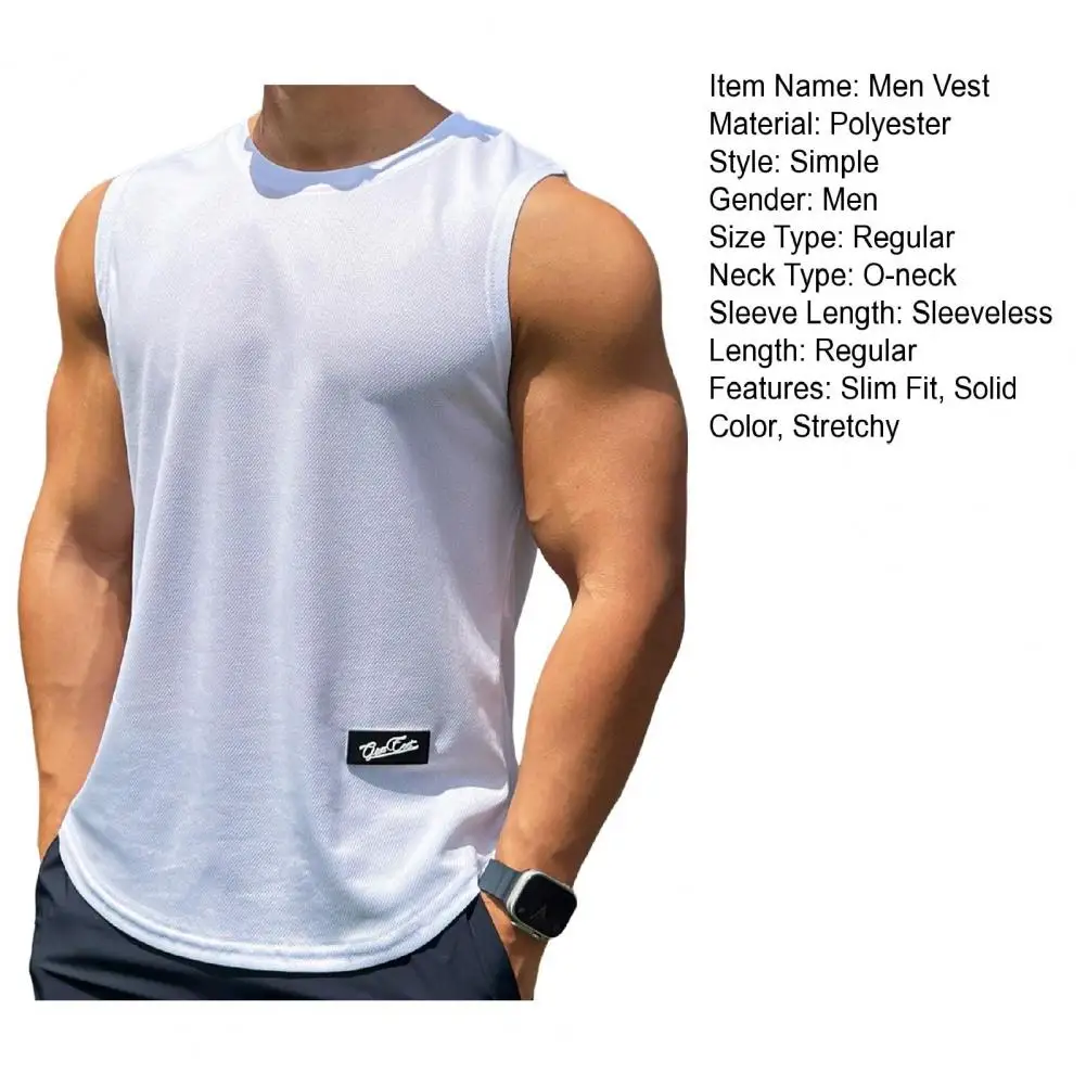 Description Picture 3 of itemMen Letter Print Vest Men's Summer Sport Vest with O-neck Sleeveless Design Featuring Letter Print Wide Shoulder for Outdoor