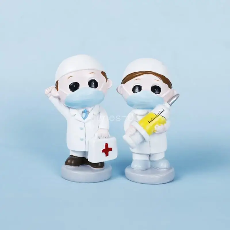 Q6PE Party Cake Ornament Doctor Nurse Figurine Cake for Nurse School Students