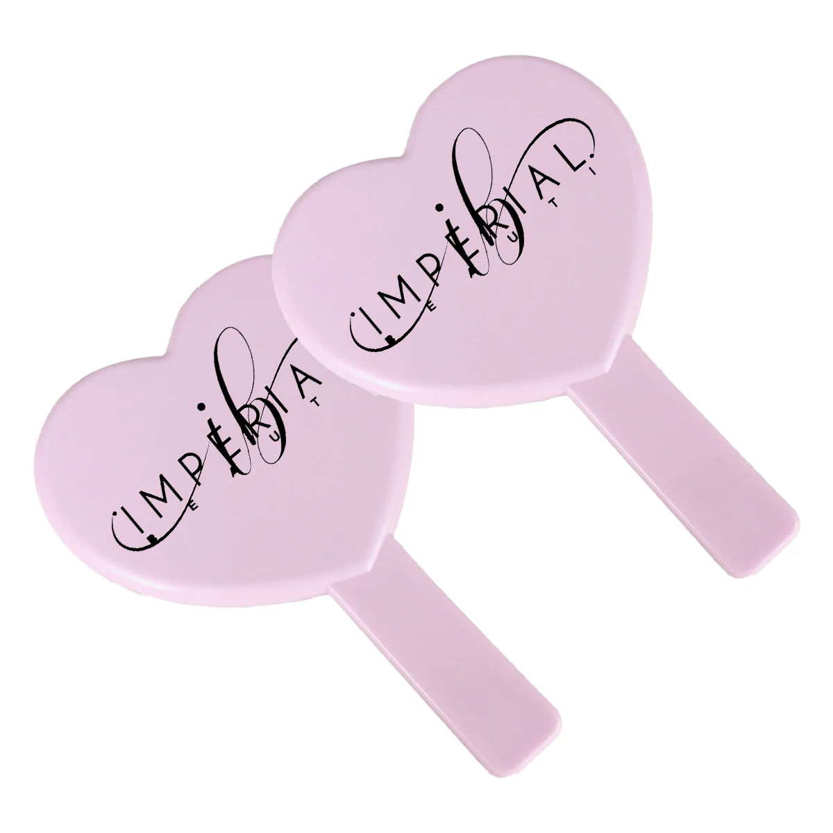 Wholesale Customize Brand Logo Cool Cute Handle Square Mirrors  Black Heart  Mirrors For Hair/ Cosmetic/Beauty  Boutique  Vendor 6
