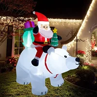 Inflatable Santa Claus Riding Polar Bear 2M Christmas Inflatable Toy Doll Indoor Outdoor Garden Ornament Xmas Decoration 1