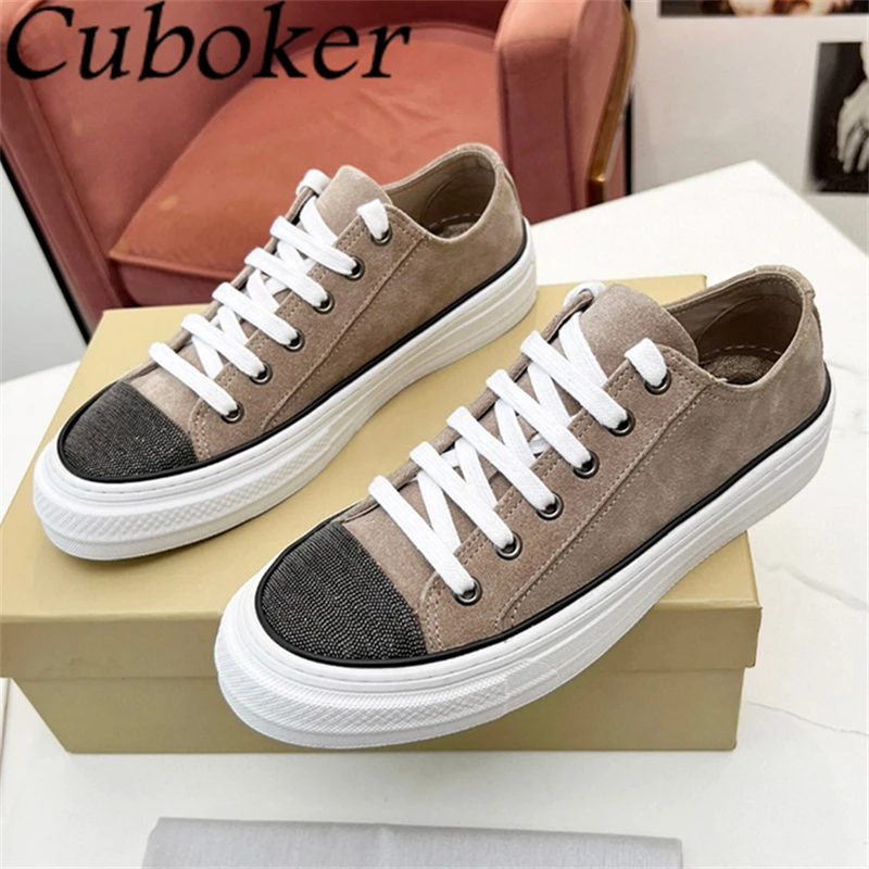 

Женские кроссовки со шнуровкой, Повседневные Удобные кроссовки на плоской подошве, со шнуровкой и бусинами, для прогулок, весна 2024