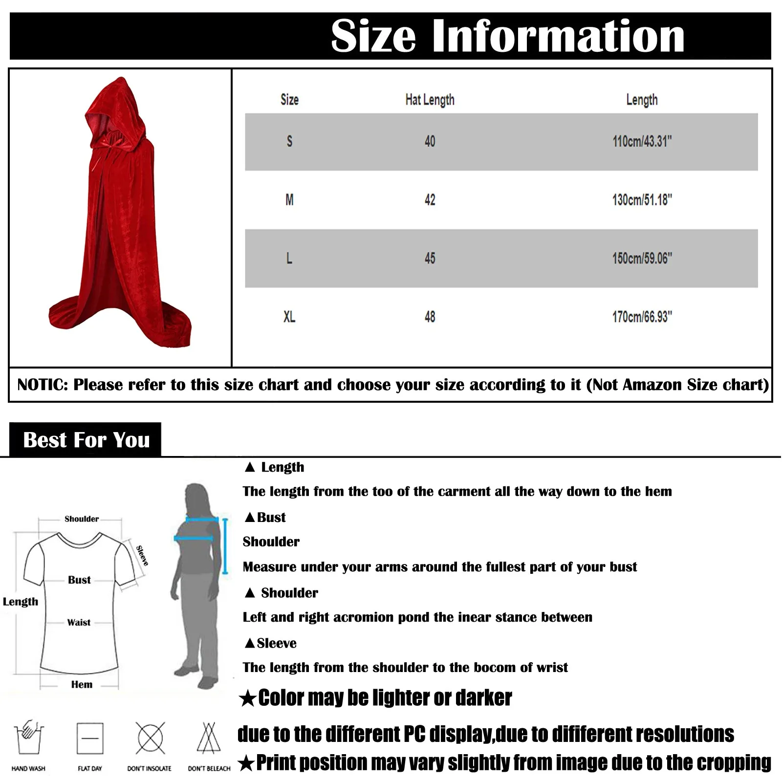 Halloween Cloaks Gothic Hooded Cloak Adult Elf Witch Long Purim Carnival Capes Robe Larp Women Men Vampires Grim Reaper Party — detail image 10