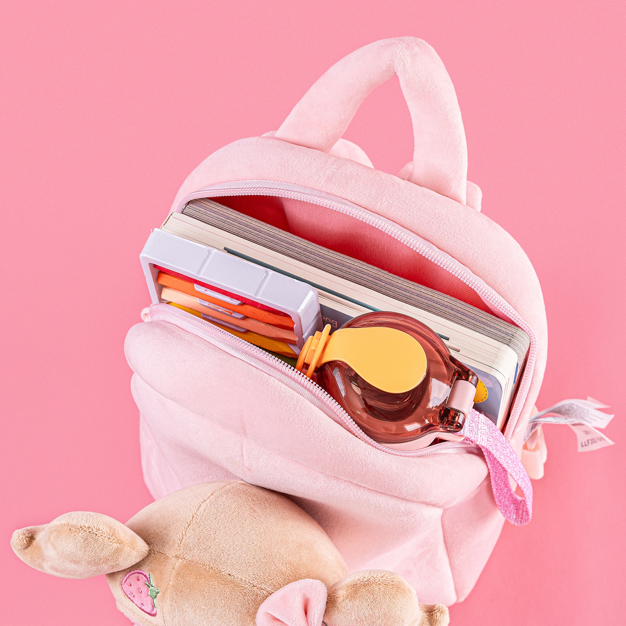 Gloveleya Plush Backpack Baby Girls Backpacks Toddler bags Spring Girl Strawberry Toy Stuffed Dolls First Baby Gifts