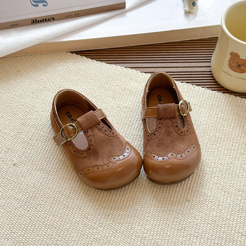 Leather Girls Ballet Flats Soft Sole Autumn Toddler Shoes