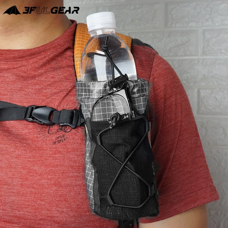 3F UL Gear Outdoor Portable Travel Water Bottle Bag Ultralight UHWMPE Shoulder Strap Water Bottle Bag External mounting Bag