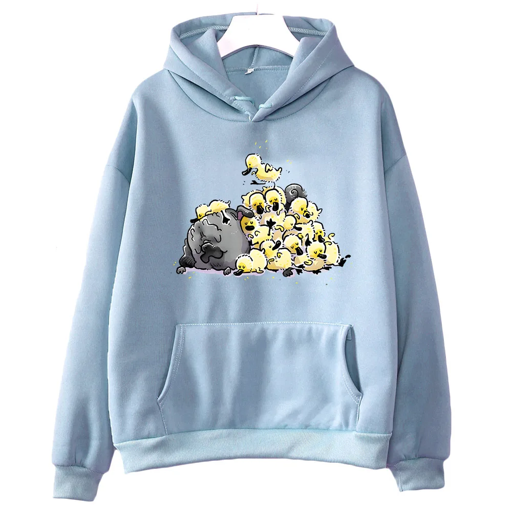 

Pug Dog Duckling Pattern Women Hoody Manga/Comic Cotton Hoodie Casual Women/men Classic Silhouette Winter Fleece Clothing Full