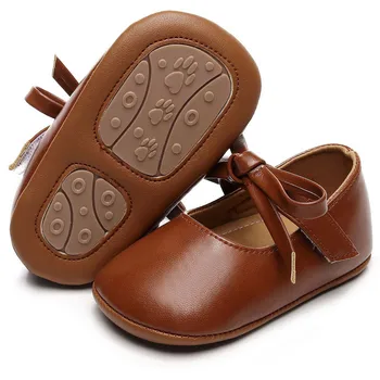 Neonata Mary Jane scarpe Bow PU Princess Flats leggero Casual First Walking Shoes accessori per articoli per bambini 1