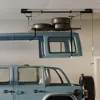 Overhead Garage Lifting Storage Rack, 4x4 Ft Heavy-Duty Metal Garage Ceiling Rack,300lbs Weight, Black 4
