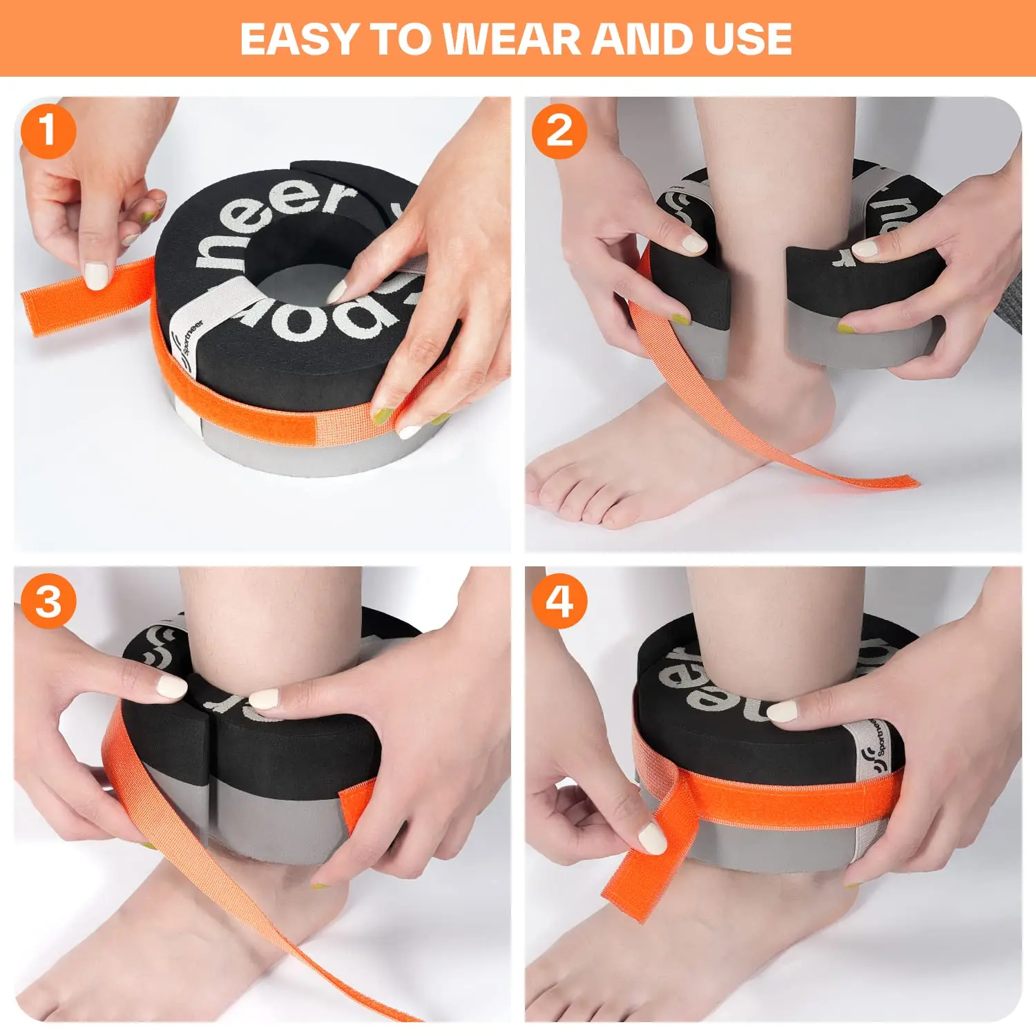 Sportneer Water Aerobics Float Ring with Adjustable Webbing Aquatic Exercise Water Ankle Buoyancy Ring for Swimming Pool Fitness 6