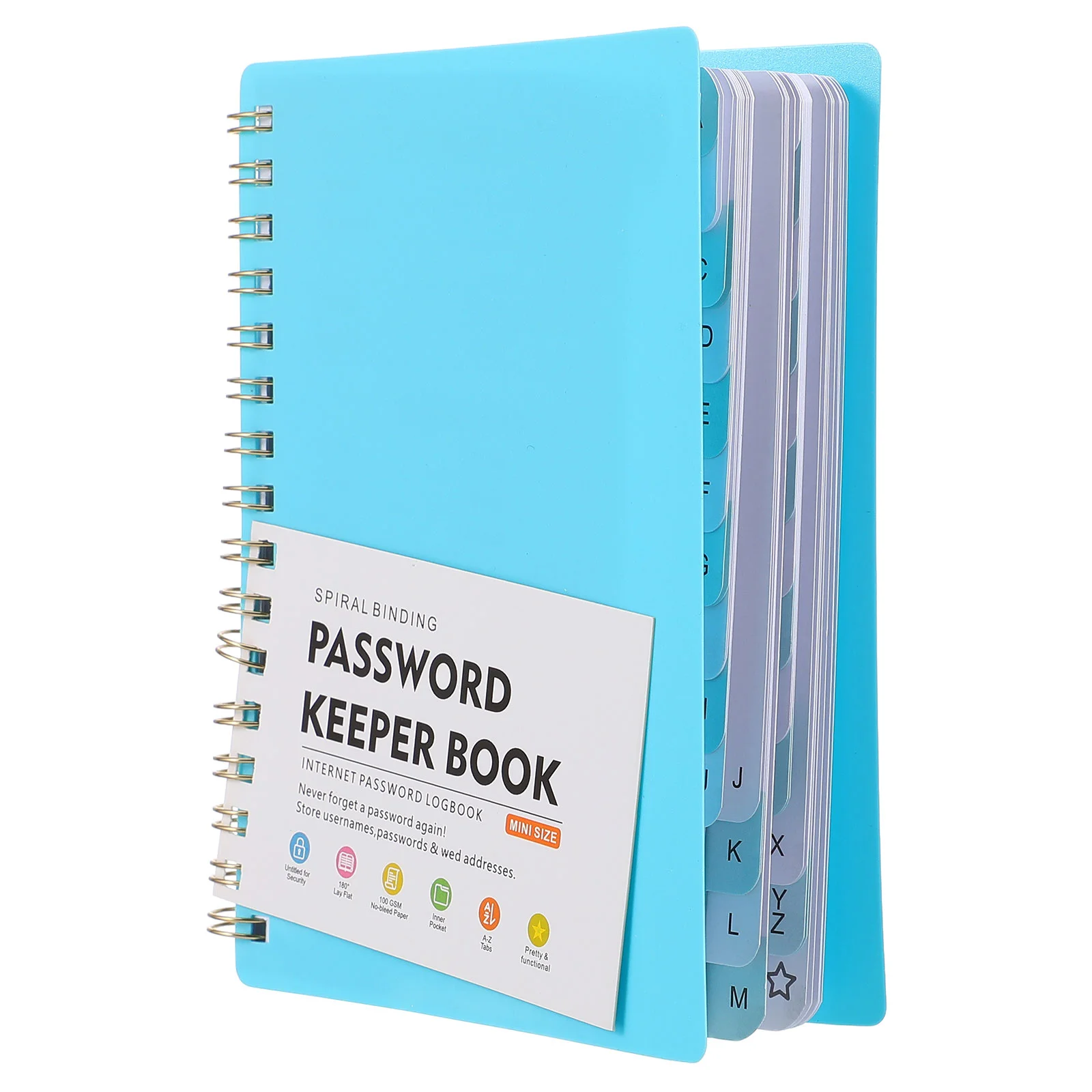 Password Book Address Spiral Mini Books Large Print Refillable Paper Internet Shopping Login with Alphabet Tabs