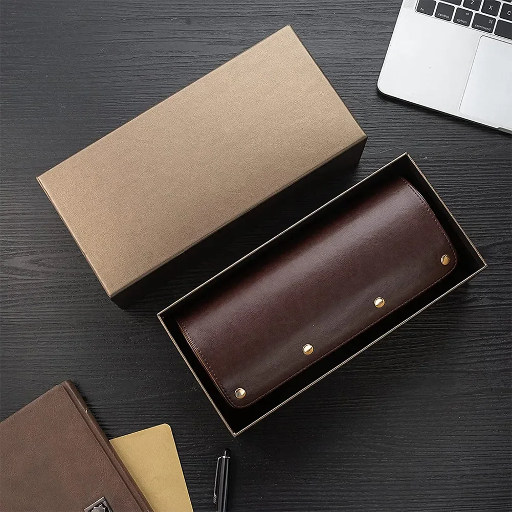 

Slots Watch Roll Travel Case Chic Portable Vintage Leather Display Watch Storage Box with Slid in Out Watch Organizers